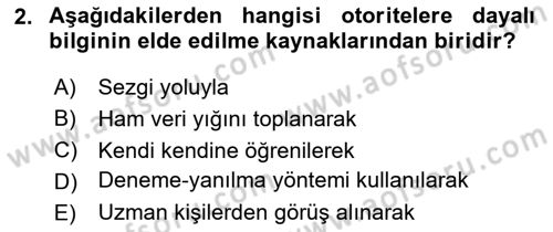 Sağlık Hizmetlerinde Araştırma Ve Değerlendirme Dersi 2025 - 2026 Yılı (Vize) Ara Sınav Soruları 2. Soru