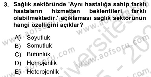 Sağlık Hizmetlerinde Araştırma Ve Değerlendirme Dersi 2025 - 2026 Yılı (Vize) Ara Sınav Soruları 3. Soru