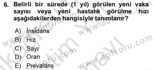 Sağlık Hizmetlerinde Araştırma Ve Değerlendirme Dersi 2025 - 2026 Yılı (Vize) Ara Sınav Soruları 6. Soru