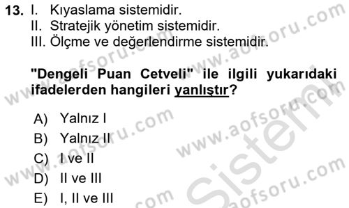 Sağlık Hizmetlerinde Araştırma Ve Değerlendirme Dersi 2025 - 2026 Yılı (Final) Dönem Sonu Sınav Soruları 13. Soru