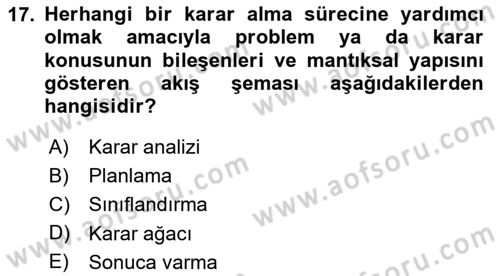 Sağlık Hizmetlerinde Araştırma Ve Değerlendirme Dersi 2025 - 2026 Yılı (Final) Dönem Sonu Sınav Soruları 17. Soru