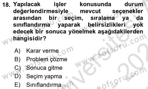Sağlık Hizmetlerinde Araştırma Ve Değerlendirme Dersi 2025 - 2026 Yılı (Final) Dönem Sonu Sınav Soruları 18. Soru