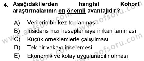 Sağlık Hizmetlerinde Araştırma Ve Değerlendirme Dersi 2025 - 2026 Yılı (Final) Dönem Sonu Sınav Soruları 4. Soru
