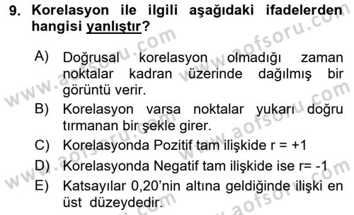 Sağlık Hizmetlerinde Araştırma Ve Değerlendirme Dersi 2025 - 2026 Yılı (Final) Dönem Sonu Sınav Soruları 9. Soru