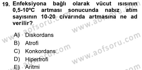Halk Sağlığı Dersi 2016 - 2017 Yılı (Vize) Ara Sınav Soruları 19. Soru