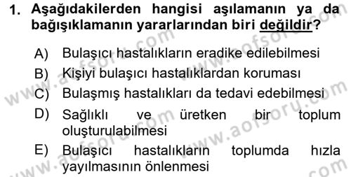 Halk Sağlığı Dersi 2016 - 2017 Yılı (Final) Dönem Sonu Sınav Soruları 1. Soru