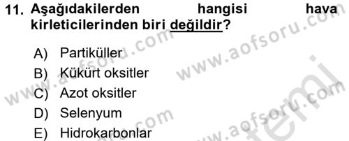 Halk Sağlığı Dersi 2016 - 2017 Yılı (Final) Dönem Sonu Sınav Soruları 11. Soru