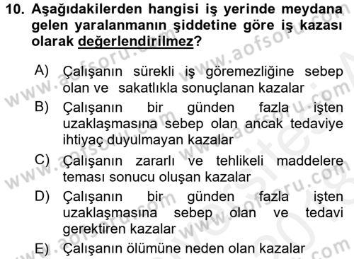 Halk Sağlığı Dersi 2017 - 2018 Yılı (Final) Dönem Sonu Sınav Soruları 10. Soru