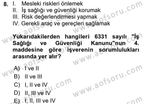 Halk Sağlığı Dersi 2017 - 2018 Yılı (Final) Dönem Sonu Sınav Soruları 8. Soru