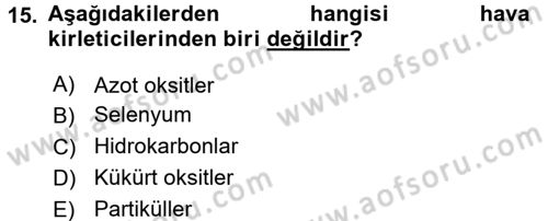 Halk Sağlığı Dersi 2018 - 2019 Yılı 3 Ders Sınav Soruları 15. Soru