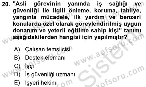 Halk Sağlığı Dersi 2018 - 2019 Yılı 3 Ders Sınav Soruları 20. Soru