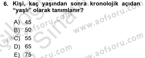 Halk Sağlığı Dersi 2018 - 2019 Yılı 3 Ders Sınav Soruları 6. Soru