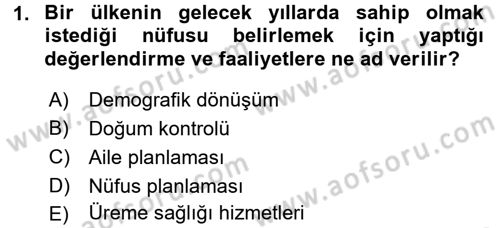 Halk Sağlığı Dersi 2018 - 2019 Yılı (Vize) Ara Sınav Soruları 1. Soru