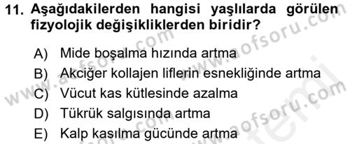 Halk Sağlığı Dersi 2018 - 2019 Yılı (Vize) Ara Sınav Soruları 11. Soru