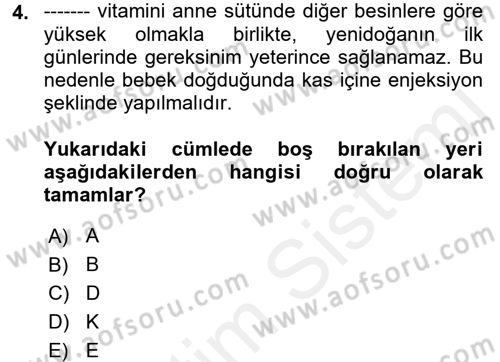 Halk Sağlığı Dersi 2018 - 2019 Yılı (Vize) Ara Sınav Soruları 4. Soru