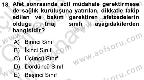 Halk Sağlığı Dersi 2024 - 2025 Yılı Yaz Okulu Sınav Soruları 18. Soru