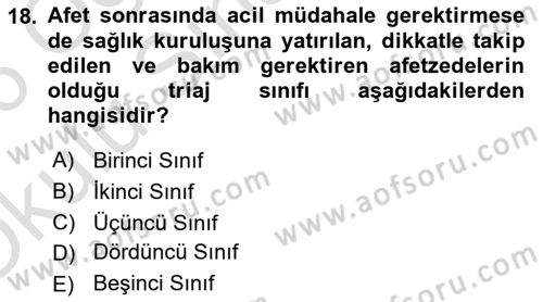 Halk Sağlığı Dersi 2025 - 2026 Yılı Yaz Okulu Sınav Soruları 18. Soru