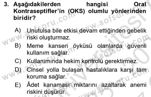 Halk Sağlığı Dersi 2025 - 2026 Yılı Yaz Okulu Sınav Soruları 3. Soru