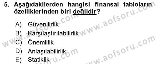 Sağlık İşletmelerinde Finansal Yönetim Dersi 2020 - 2021 Yılı Yaz Okulu Sınav Soruları 5. Soru