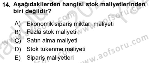 Sağlık İşletmelerinde Finansal Yönetim Dersi 2022 - 2023 Yılı Yaz Okulu Sınav Soruları 14. Soru