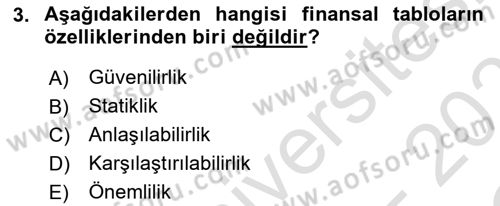 Sağlık İşletmelerinde Finansal Yönetim Dersi 2022 - 2023 Yılı Yaz Okulu Sınav Soruları 3. Soru