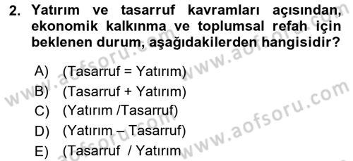 Sağlık İşletmelerinde Finansal Yönetim Dersi 2024 - 2025 Yılı Yaz Okulu Sınav Soruları 2. Soru