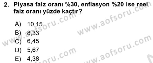 Sağlık İşletmelerinde Finansal Yönetim Dersi 2025 - 2026 Yılı (Final) Dönem Sonu Sınav Soruları 2. Soru