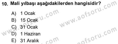 Sağlık İşletmelerinde Finansal Yönetim Dersi 2025 - 2026 Yılı Yaz Okulu Sınav Soruları 10. Soru