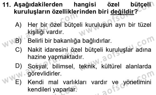 Sağlık İşletmelerinde Finansal Yönetim Dersi 2025 - 2026 Yılı Yaz Okulu Sınav Soruları 11. Soru