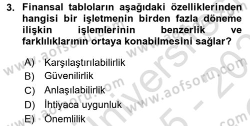 Sağlık İşletmelerinde Finansal Yönetim Dersi 2025 - 2026 Yılı Yaz Okulu Sınav Soruları 3. Soru