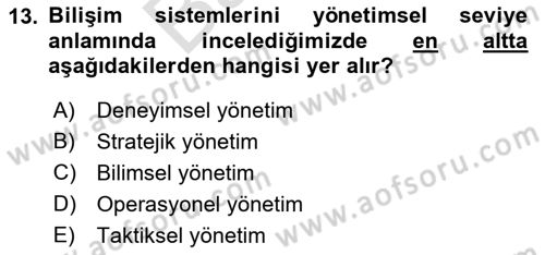 Sağlık İşletmelerinde Kalite Yönetim Dersi 2021 - 2022 Yılı (Final) Dönem Sonu Sınav Soruları 13. Soru