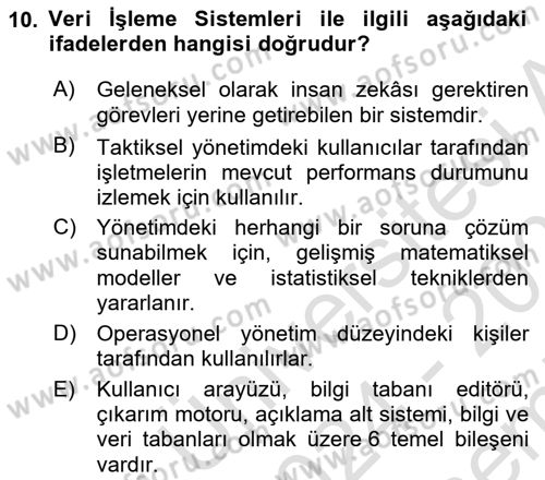 Sağlık İşletmelerinde Kalite Yönetim Dersi 2024 - 2025 Yılı (Final) Dönem Sonu Sınav Soruları 10. Soru