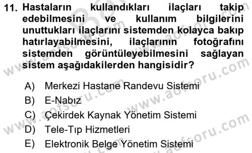 Sağlık İşletmelerinde Kalite Yönetim Dersi 2024 - 2025 Yılı (Final) Dönem Sonu Sınav Soruları 11. Soru