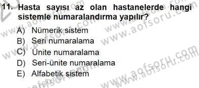 Tıbbi Belgeleme Dersi 2012 - 2013 Yılı (Final) Dönem Sonu Sınav Soruları 11. Soru