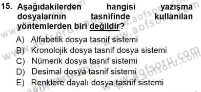 Tıbbi Belgeleme Dersi 2012 - 2013 Yılı (Final) Dönem Sonu Sınav Soruları 15. Soru