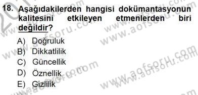 Tıbbi Belgeleme Dersi 2012 - 2013 Yılı (Final) Dönem Sonu Sınav Soruları 18. Soru