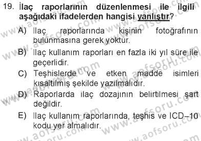 Tıbbi Belgeleme Dersi 2012 - 2013 Yılı Tek Ders Sınav Soruları 19. Soru