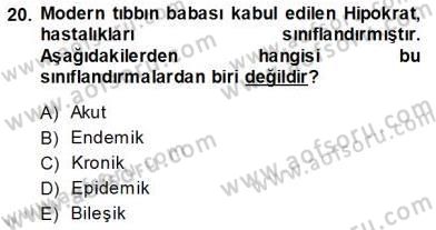 Tıbbi Belgeleme Dersi 2013 - 2014 Yılı (Vize) Ara Sınav Soruları 20. Soru