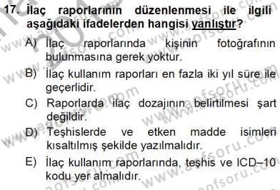Tıbbi Belgeleme Dersi 2013 - 2014 Yılı Tek Ders Sınav Soruları 17. Soru