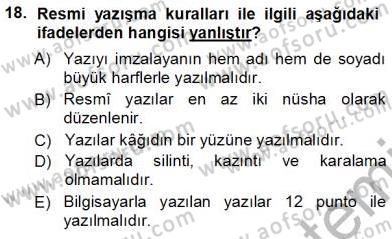 Tıbbi Belgeleme Dersi 2013 - 2014 Yılı Tek Ders Sınav Soruları 18. Soru