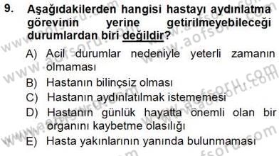 Tıbbi Belgeleme Dersi 2013 - 2014 Yılı Tek Ders Sınav Soruları 9. Soru