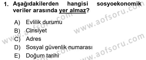 Tıbbi Belgeleme Dersi 2016 - 2017 Yılı (Vize) Ara Sınav Soruları 1. Soru