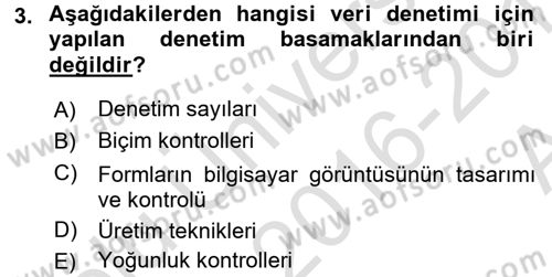 Tıbbi Belgeleme Dersi 2016 - 2017 Yılı (Vize) Ara Sınav Soruları 3. Soru