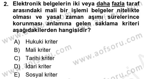 Tıbbi Belgeleme Dersi 2017 - 2018 Yılı 3 Ders Sınav Soruları 2. Soru