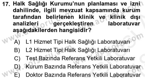 Tıbbi Belgeleme Dersi 2017 - 2018 Yılı (Final) Dönem Sonu Sınav Soruları 17. Soru