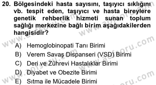 Tıbbi Belgeleme Dersi 2017 - 2018 Yılı (Final) Dönem Sonu Sınav Soruları 20. Soru