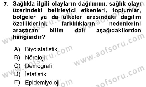 Tıbbi Belgeleme Dersi 2017 - 2018 Yılı (Final) Dönem Sonu Sınav Soruları 7. Soru