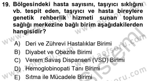 Tıbbi Belgeleme Dersi 2018 - 2019 Yılı Yaz Okulu Sınavı 19. Soru