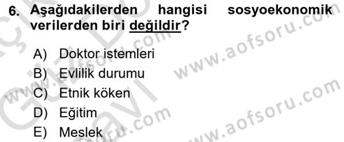 Tıbbi Belgeleme Dersi 2019 - 2020 Yılı (Vize) Ara Sınav Soruları 6. Soru