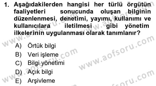 Tıbbi Belgeleme Dersi 2019 - 2020 Yılı (Final) Dönem Sonu Sınav Soruları 1. Soru